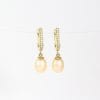 Vintage Earrings, Rose Gold Pearl Dangle Earrings