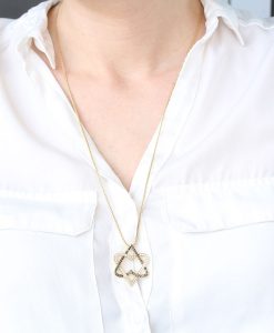 Diamond Star Of David Necklace, Double Heart Diamond Magen David Pendant Jewish Jewelry Bat Mitzvah Gift Gold Anniversary Judaica gift - Image 8