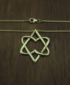 Diamond Star Of David Necklace, Double Heart Diamond Magen David Pendant Jewish Jewelry Bat Mitzvah Gift Gold Anniversary Judaica gift - Image 9