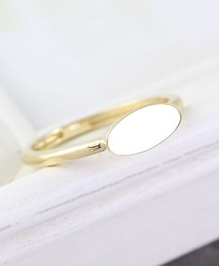Gold Oval Signet Ring, Personalized Engraved Ring Gold Ring Name Ring Custom Name Jewelry Initials Ring Stacking Ring - Image 3