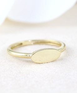 Gold Oval Signet Ring, Personalized Engraved Ring Gold Ring Name Ring Custom Name Jewelry Initials Ring Stacking Ring - Image 8