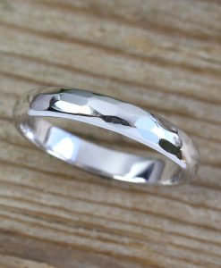Hammered Wedding Band, Mens Wedding Band - Image 2