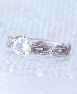 Infinity Nature Engagement Ring, Elvish Wood Engagement Ring - Image 6