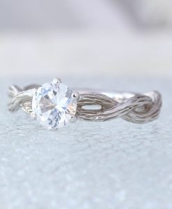 Infinity Nature Engagement Ring, Elvish Wood Engagement Ring - Image 8