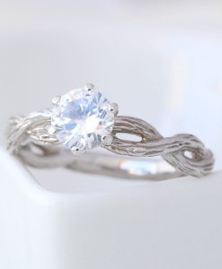Infinity Nature Engagement Ring, Elvish Wood Engagement Ring - Image 9