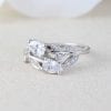 Nature Inspired Diamond Engagement Ring, Pear Cut Vintage Delicate Pear Shaped Cut Moissanite Ring