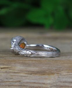 Natural Genuine Opal Leaf Engagement Ring, Fire Opal Leaves Ring - Image 6