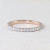 Rose Gold Thin Diamond and Opal Eternity Band, Unique Opal Ring