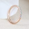 Rose Gold Thin Diamond and Opal Eternity Band, Unique Opal Ring