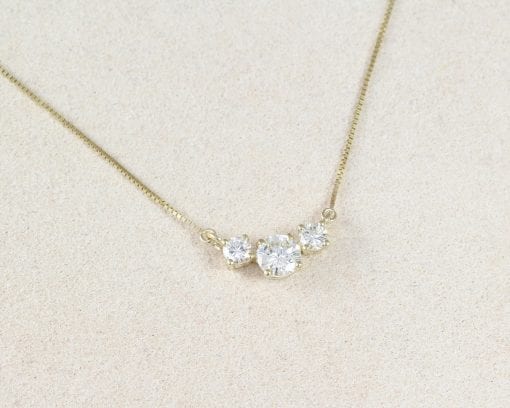 Trio Diamond Layering Necklace 14K Yellow Gold