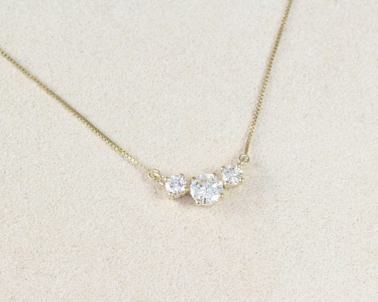 Three Stone Diamond Necklace, 3 Stone Necklace | Benati