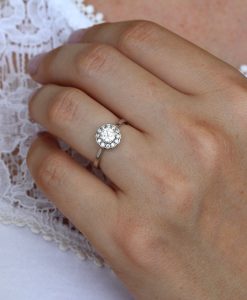 Vintage Moissanite Victorian Engagement Ring, Antique Diamond Engagement Ring - Image 6