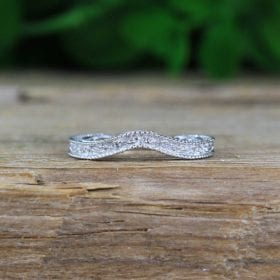 Wedding Band Filigree and Milgrain Curved Ring
