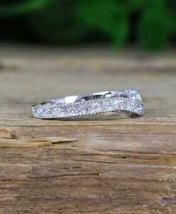 Wedding Band Filigree and Milgrain Curved Ring - Image 2
