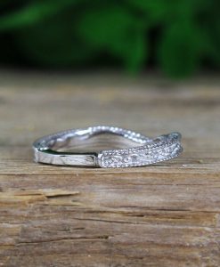 Wedding Band Filigree and Milgrain Curved Ring - Image 3