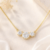 14K Gold Trio Lab Grown Diamond Necklace, Past Present Future Gift