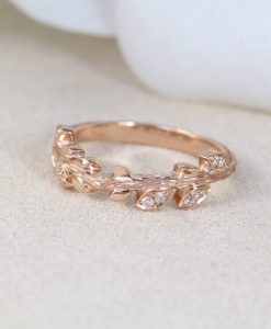 Leaf Wedding Ring, Leaf Wedding Band - Image 2