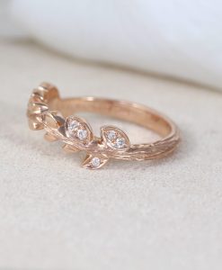 Leaf Wedding Ring, Leaf Wedding Band - Image 4