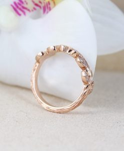 Leaf Wedding Ring, Leaf Wedding Band - Image 5