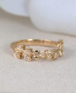 Leaf Wedding Ring, Leaf Wedding Band - Image 6