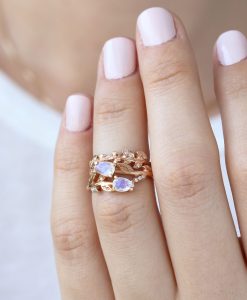 Leaf Wedding Ring, Leaf Wedding Band - Image 8