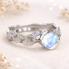 Moonstone Leaf Ring, White Gold Moonstone Leaf Ring Moonstone Leaf Ring, White Gold Moonstone Leaf Ring