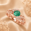 Natural Emerald Leaf Engagement Ring, Emerald Engagement Ring