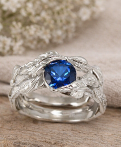 Leaf-Wedding-Ring-Set