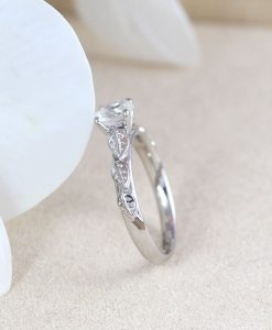 Moonstone Engagement Ring, Rainbow Moonstone Nature Engagement Ring - Image 7