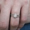 Lab grown diamond engagement ring, mobius wave promise ring