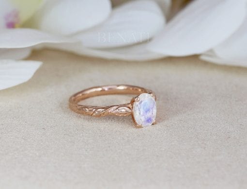 Silver and Gold Moonstone Ring 