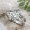 Nature inspired engagement ring set with amethyst gemstone