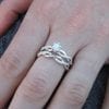 Diamond infinity ring bridal set, Infinity knot engagement and wedding ring set