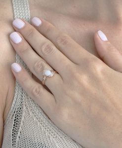 Natural Opal Engagement Ring, Leaves Ring - Image 10