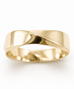 Mobius Wedding Ring 5mm Mobius Wedding Band, Men's Ring 14k White Gold - Image 4