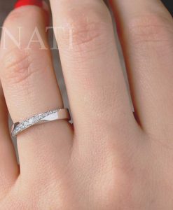 4mm Mobius Ring, Diamond Wedding Ring - Image 2