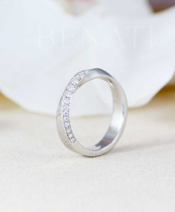 4mm Mobius Ring, Diamond Wedding Ring - Image 3