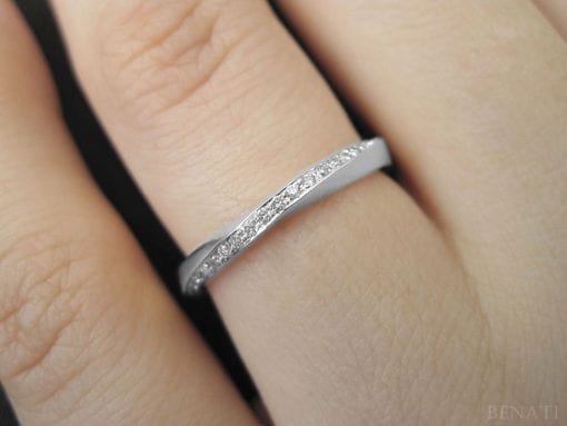 Diamond mobius wedding ring, Mobius 3mm diamond ring
