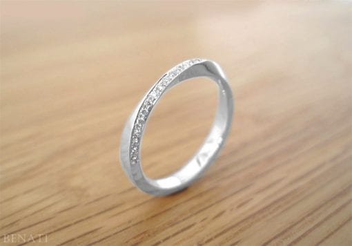 Diamond mobius wedding ring, Mobius 3mm diamond ring