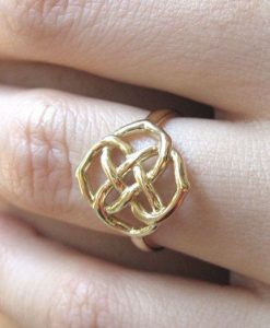 Gold Infinity Knot Promise Ring, Unique Birthday Gift Ring Infinity Flower Anniversary Ring - Image 6