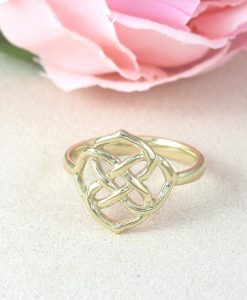 Gold Infinity Knot Promise Ring, Unique Birthday Gift Ring Infinity Flower Anniversary Ring - Image 8