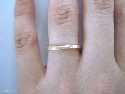 18K Yellow Gold Hammered 2mm Wedding Band Thin Simple Plain Wedding Band  For Men's Women's at Rs 20240 | Uttran | Surat | ID: 2853352533930
