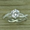 2.0 CT Pear Moissanite Engagement Ring, Rose Gold Pear Halo Solitaire Ring