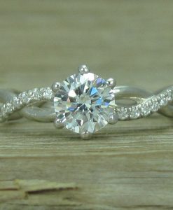 Moissanite Engagement Ring - Vintage Style Diamond Twisted Rope Anniversary Gift for Women - Image 2