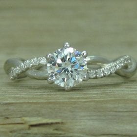 Forever one Moissanite Engagement Ring solid gold Vintage Unique Engagement Ring Diamond Wedding Twisted Bridal Anniversary Gift for Women