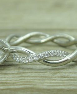 Moissanite Engagement Ring - Vintage Style Diamond Twisted Rope Anniversary Gift for Women - Image 4