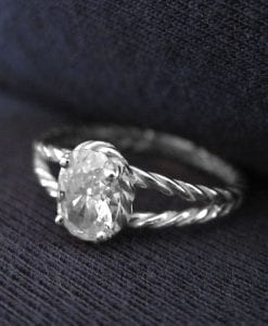 Moissanite Engagement Ring With Rope Band