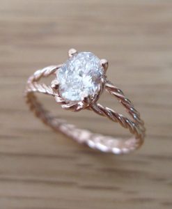 Moissanite Oval Engagement Ring, Oval Moissanite Engagement Ring - Image 2