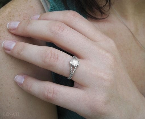 Moissanite Oval Engagement Ring, Oval Moissanite Engagement Ring