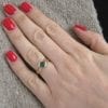 Rose Gold Natural Emerald Leaf Engagement Ring, Leaves Engagement Ring
